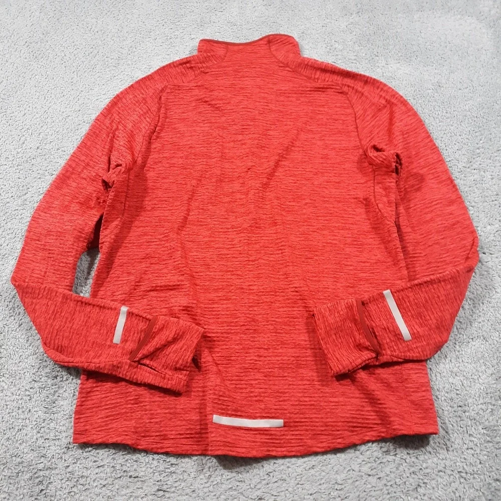 Nike Running 1/4 Zip Sweatshirt Womens Medium Burnt Orange Waffle Knit Dri-Fit